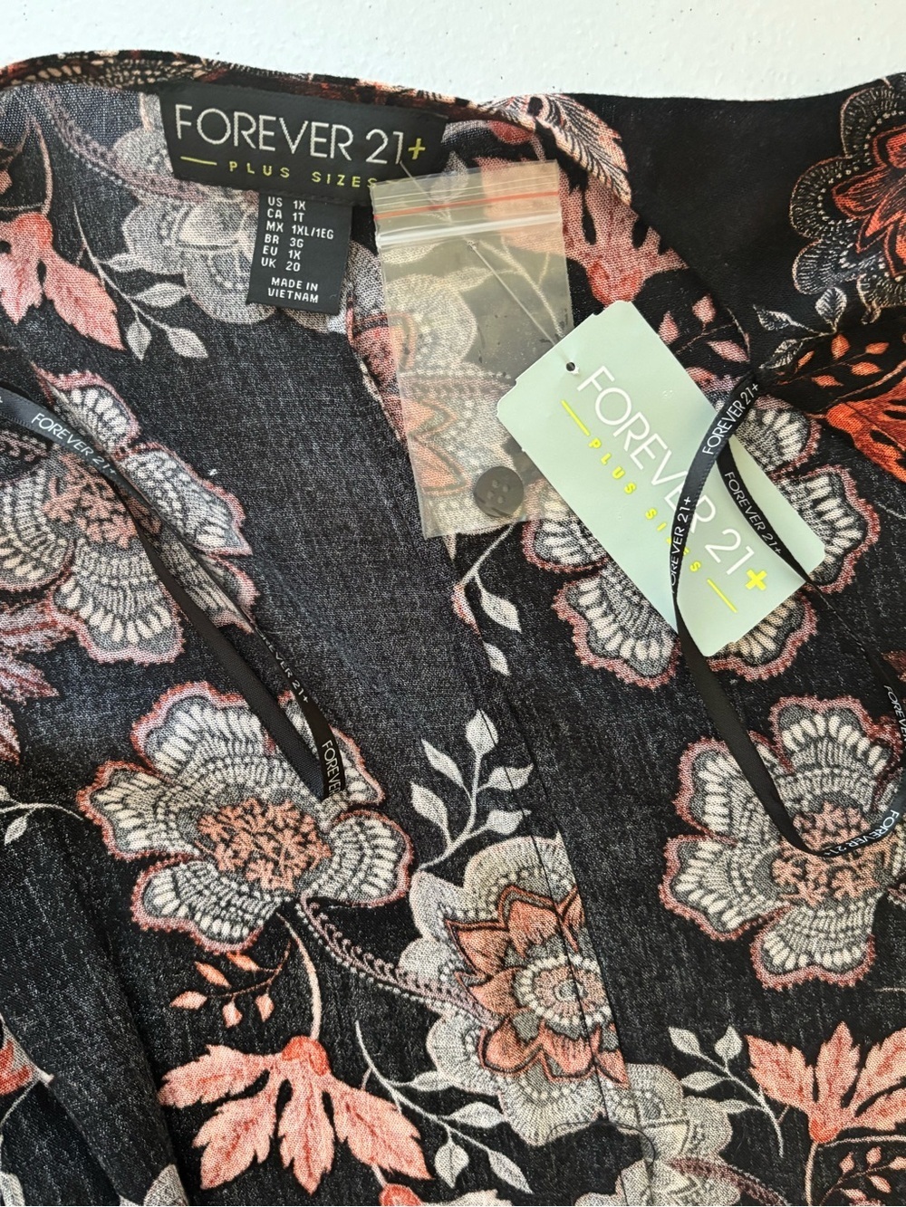 Forever 21 Black Floral Faux Wrap High-Low Maxi Dress Rust Orange Boho - Picture 4 of 6